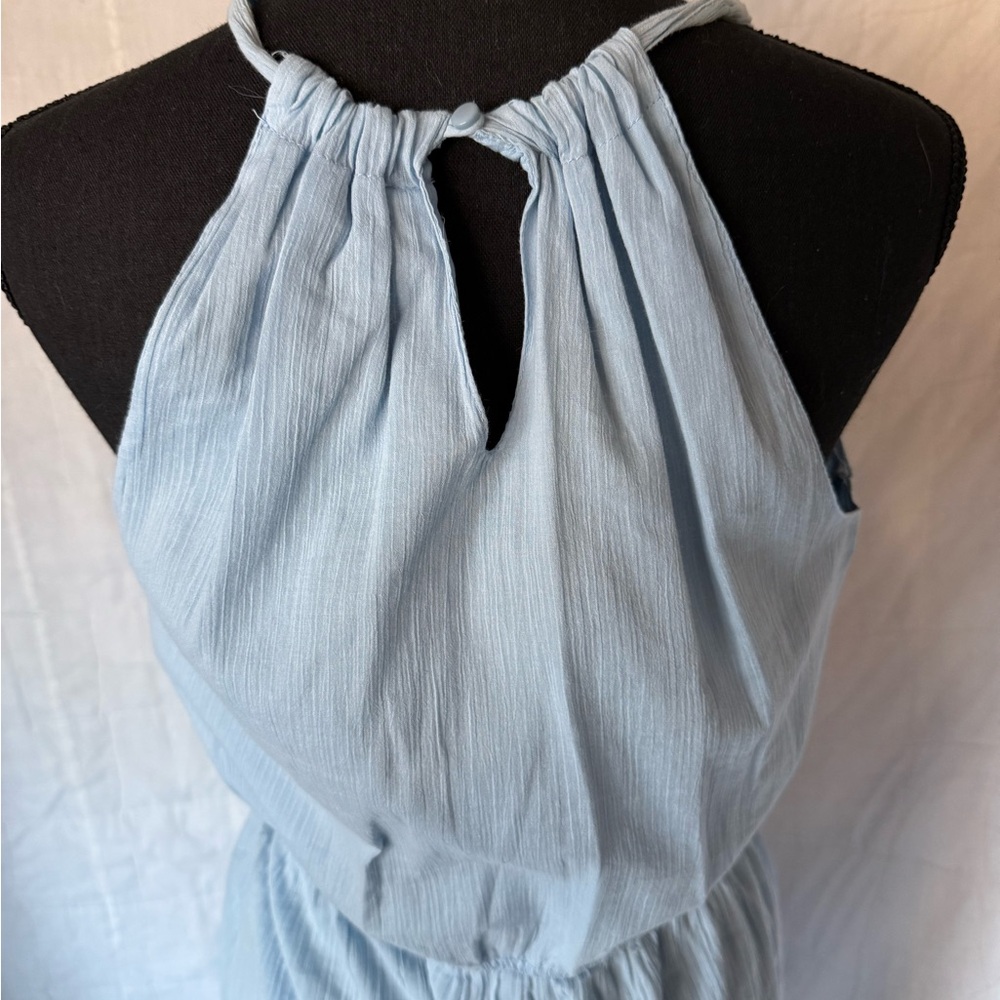 Sky blue, maxi halter dress. Medium - Picture 4 of 5